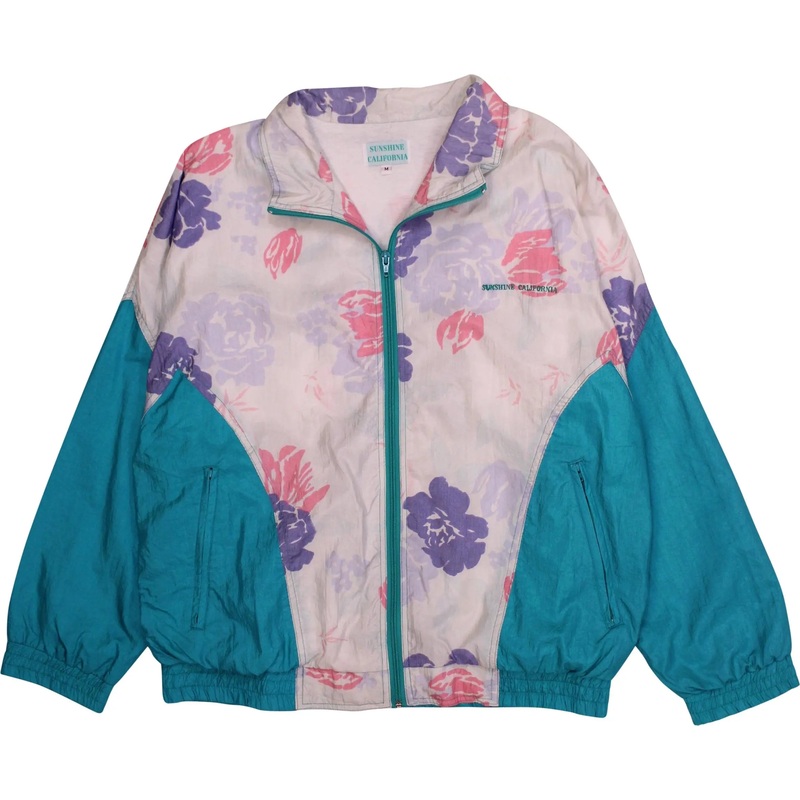 80s 90s Floral Windbreaker