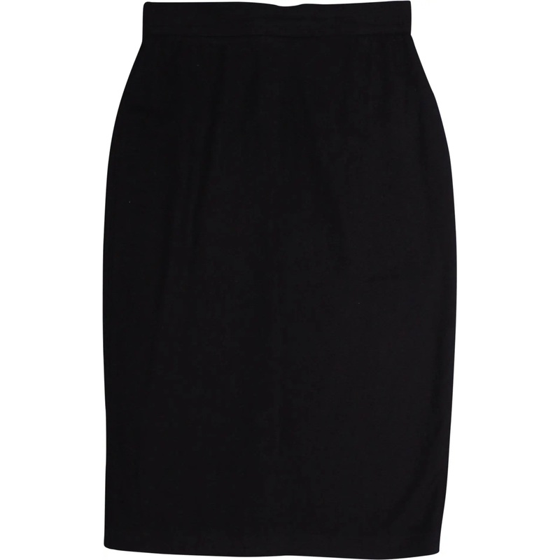 80s Black Pencil Skirt by Gianni Versace