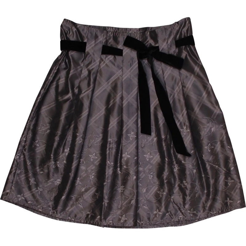 00s Black Satin Bow Skirt