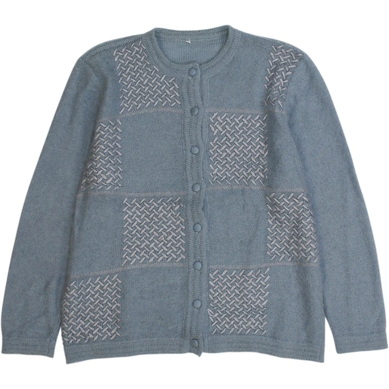 80s Blue Knitted Cardigan