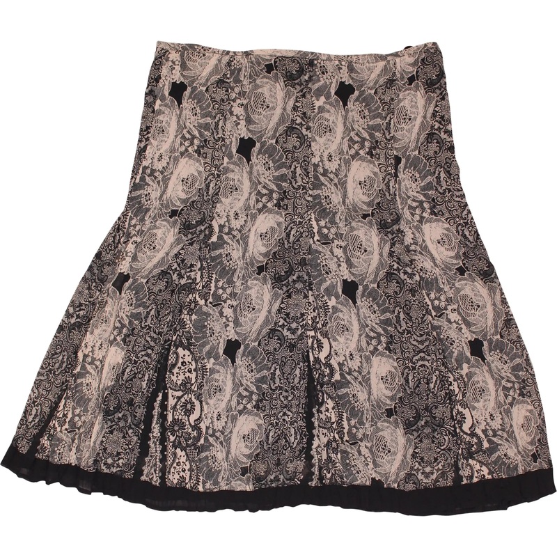 00s Black Romantic Flare Skirt