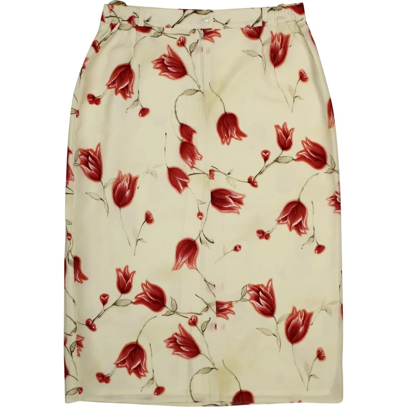 90s Floral Midi Skirt