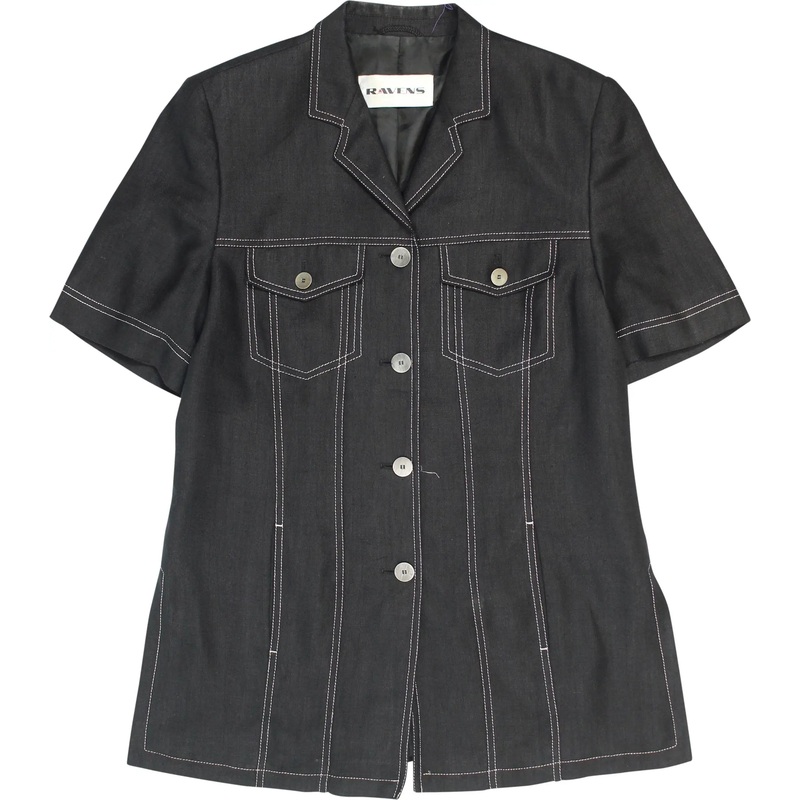 80s Black Blouse