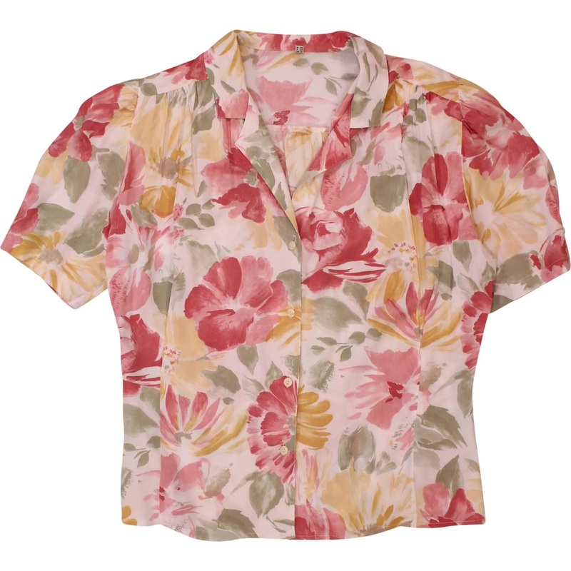 80s Floral Blouse
