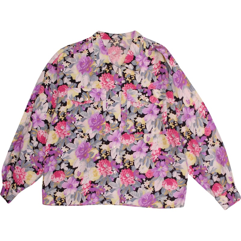 80s Flower Blouse