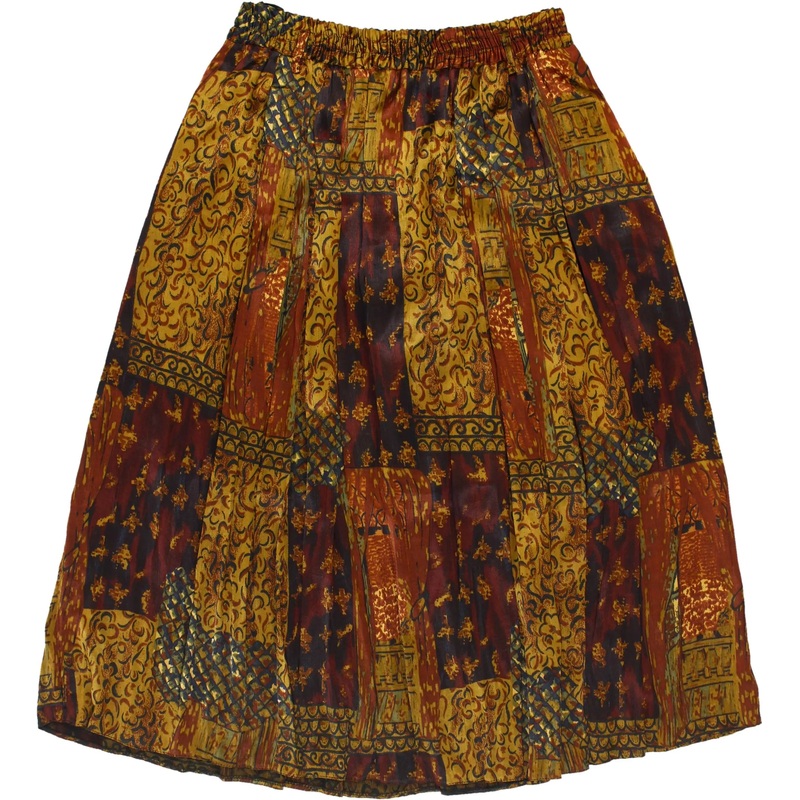 80s Pleated Satin Skirt