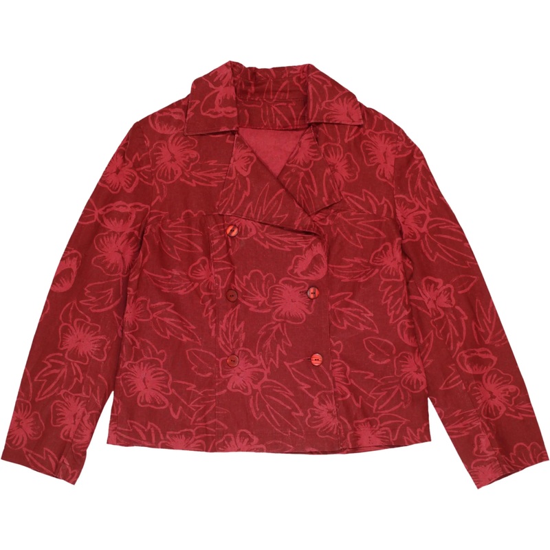 80s Red Floral Blazer