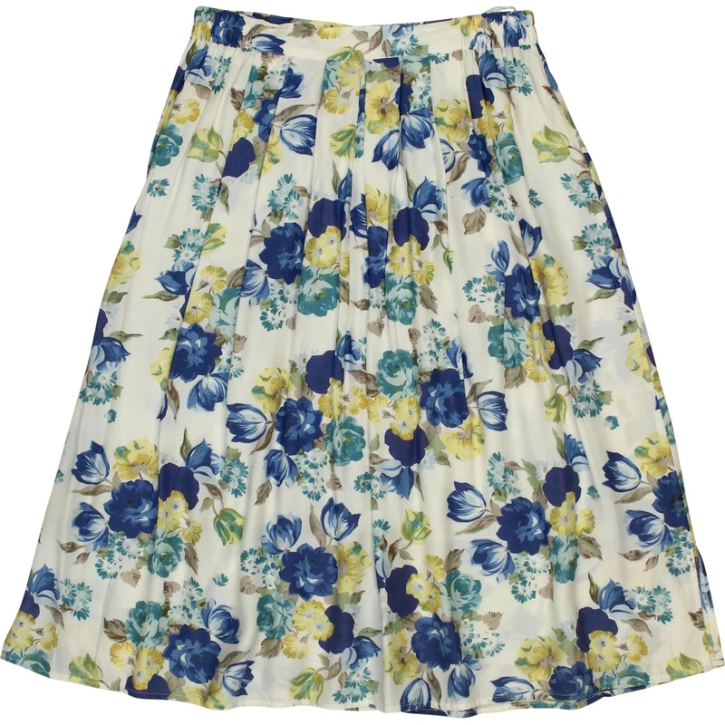 80s Pleated Floral Skirt