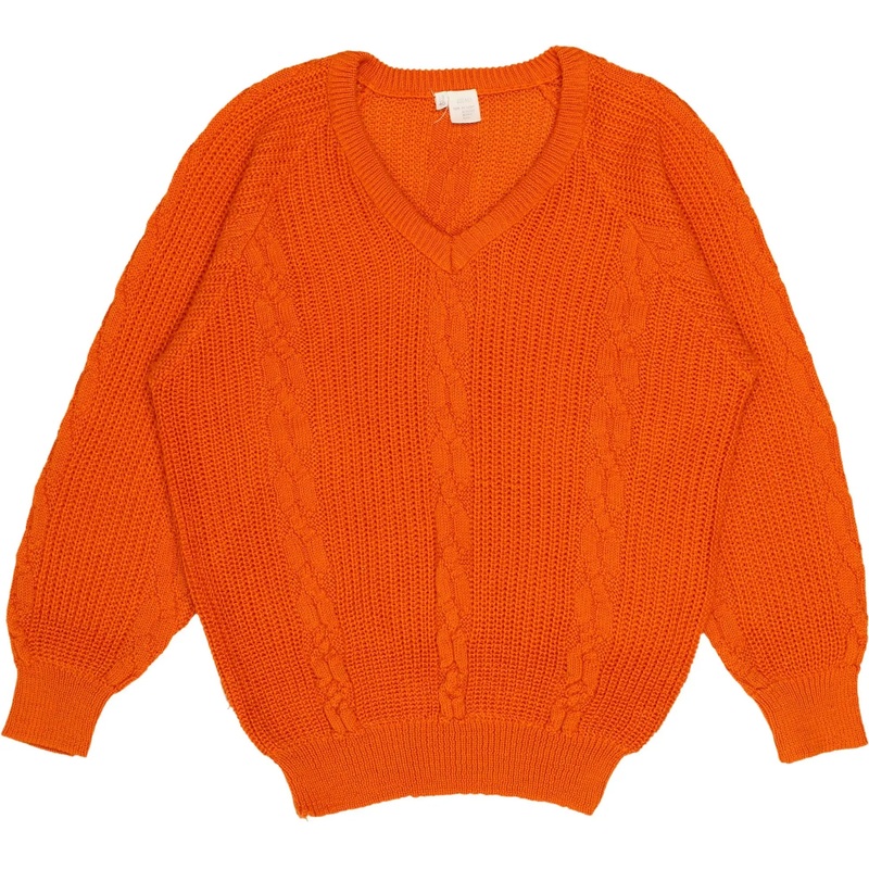 80s Cable Knit V-Neck Jumper
