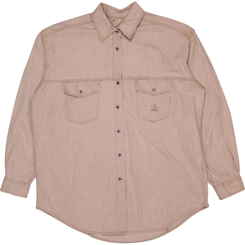 90s Beige Denim Shirt
