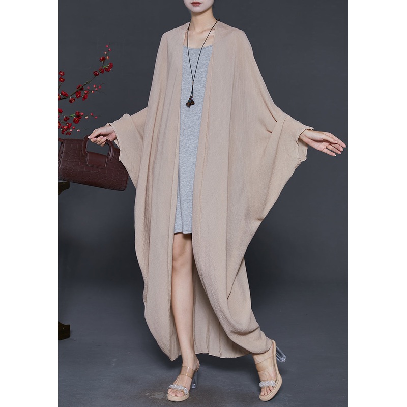 Italian Khaki Oversized Cotton UPF 50+ Cardigans Spring