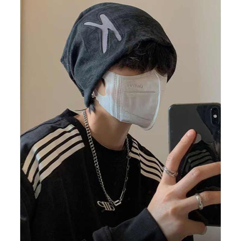 Fashion Black Graphic Cozy Warm Men Bonnie Hat
