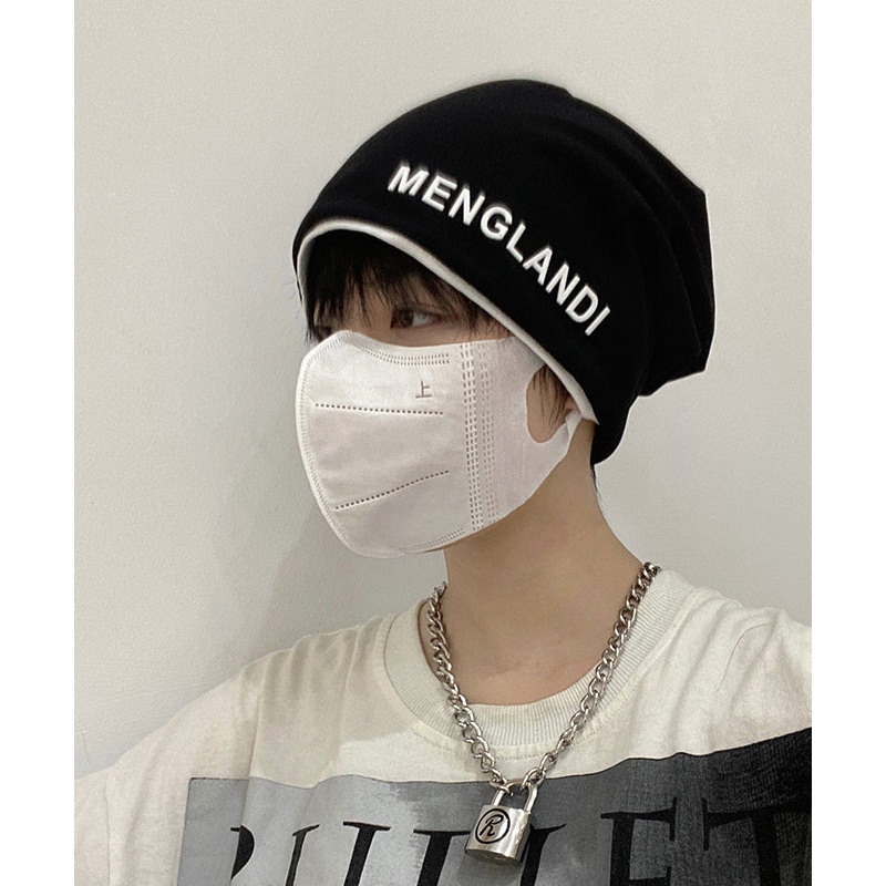 Korean Version Black Graphic Knitted Boonie Hat
