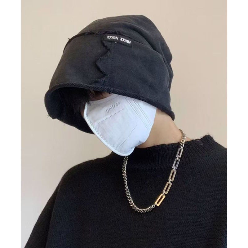 Stylish Black Patchwork Versatile Men Bonnie Hat