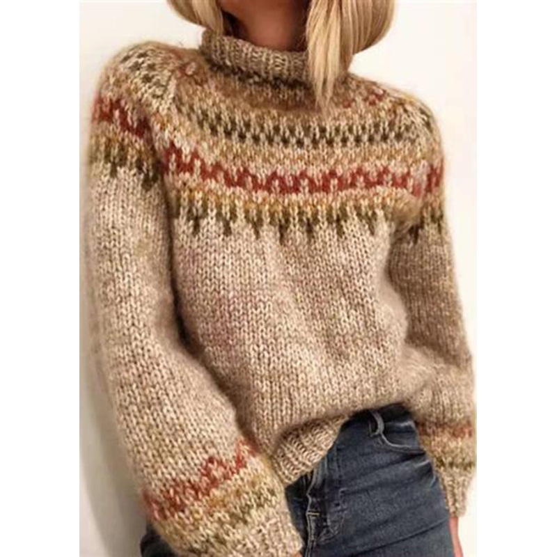 Vintage Red Striped Cozy Knit Sweaters Spring