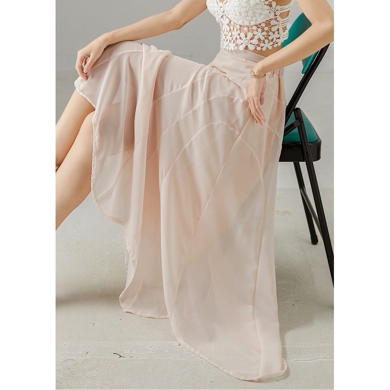 Apricot Patchwork Chiffon Skirt Exra Large Hem Summer