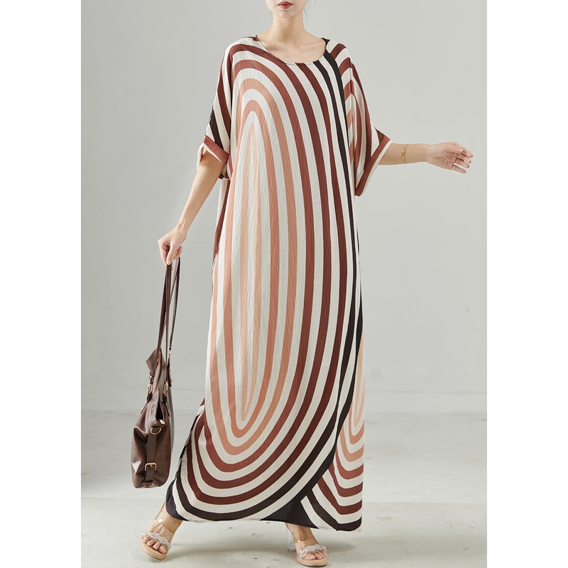 Women Oversized Striped Cotton Beach Dress Summer