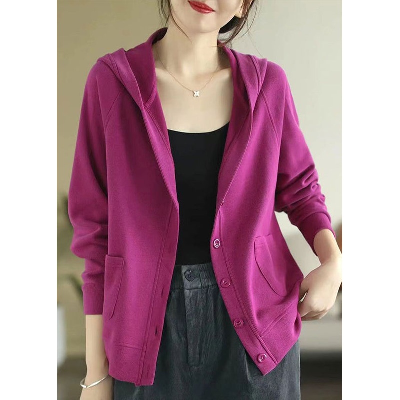 Women Rose Hooded Cotton Coats Spring