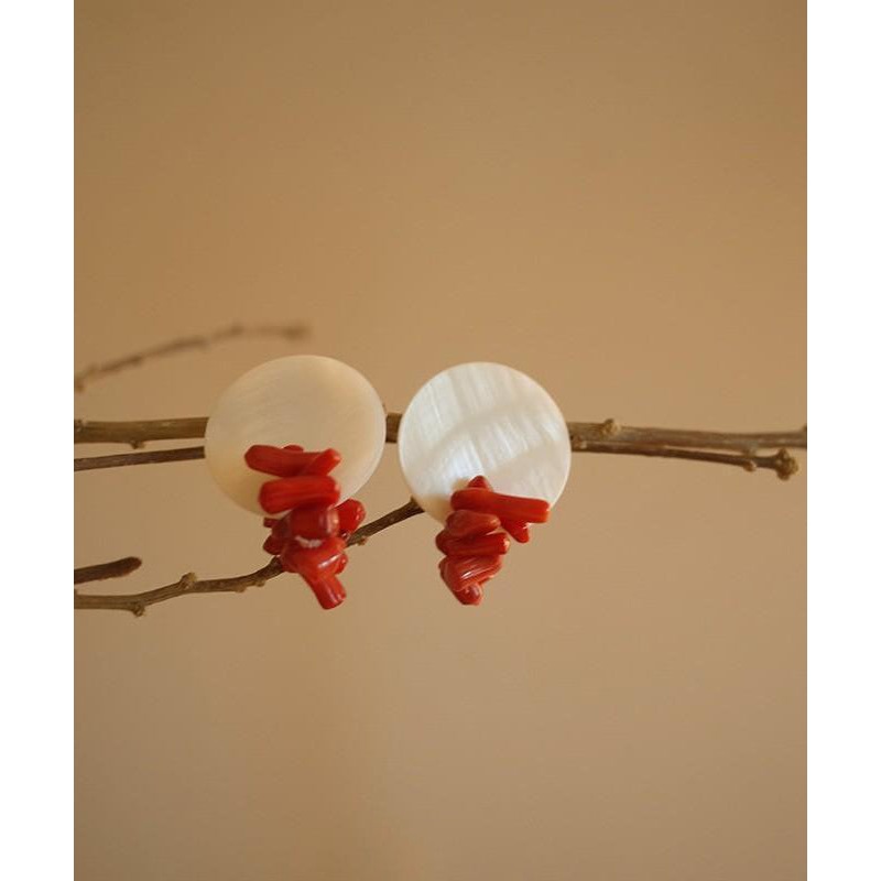 Chic Colorblock Alloy Shell Stud Earrings