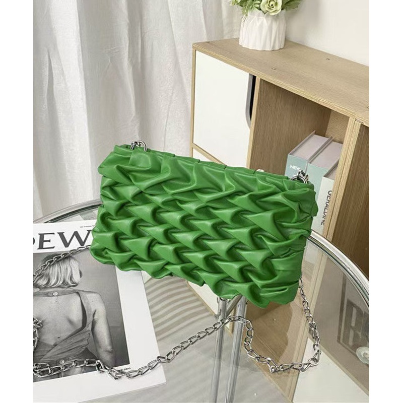 Fashion Green Solid Durable Faux Leather Micro Bag
