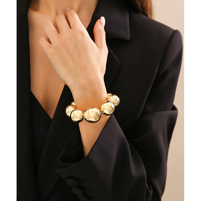 Stylish Gold Copper Overgild Beadin Chain Bracelet