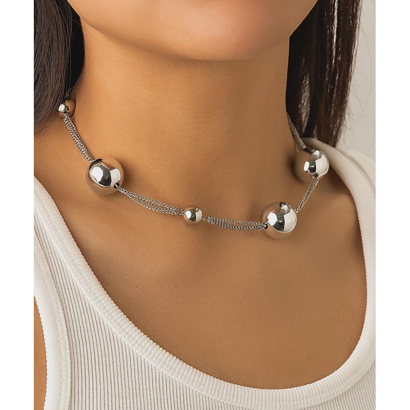Silk Bead Pearls Necklace Collarbone Chain Women’s Elegant