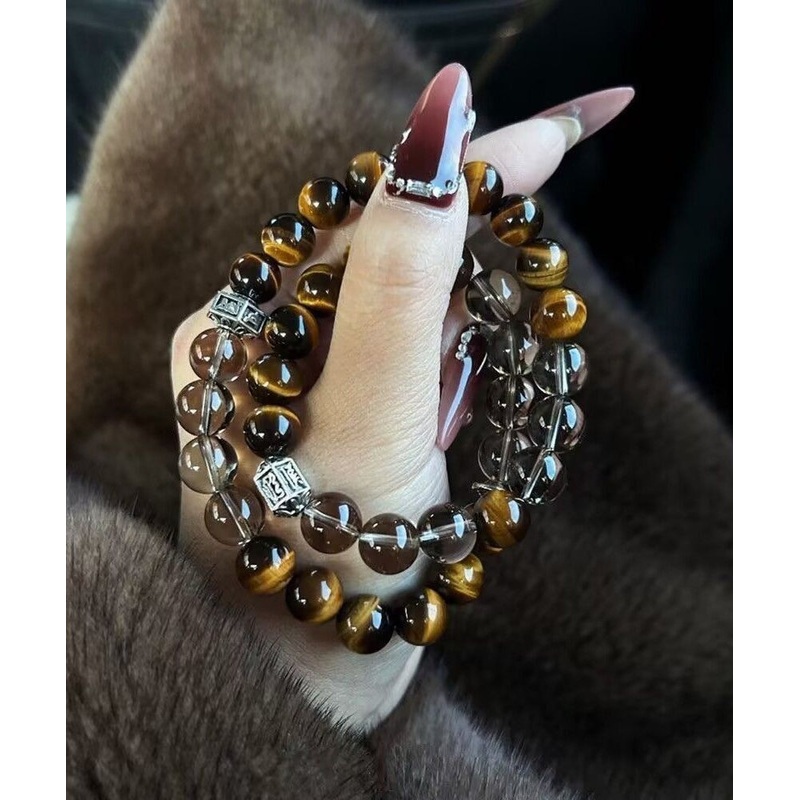 Chinese Style Metal Tiger’s-Eye Chain Bracelet