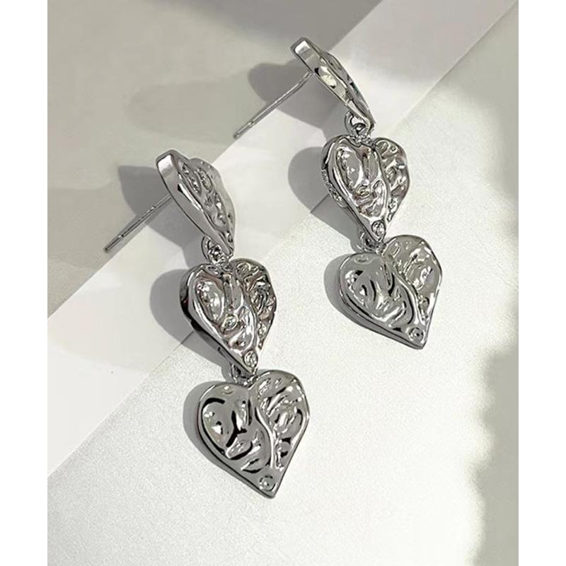 Unique Silk Metal Alloy Love Drop Earrings
