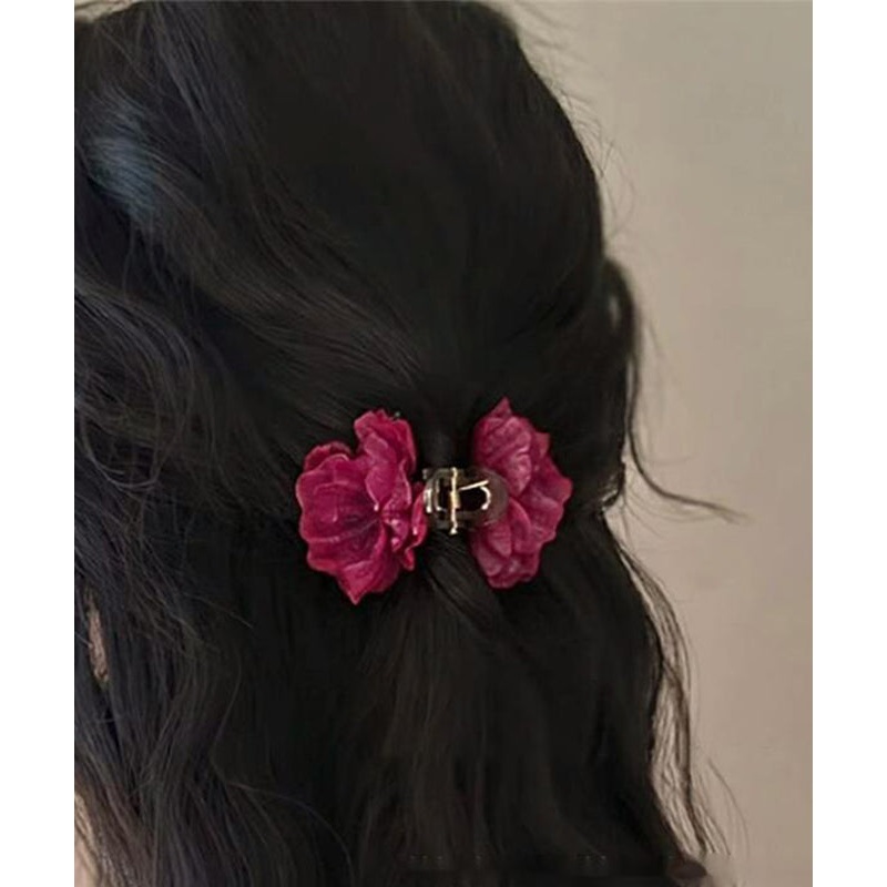 2025 New Red Metal Floral Hairpin