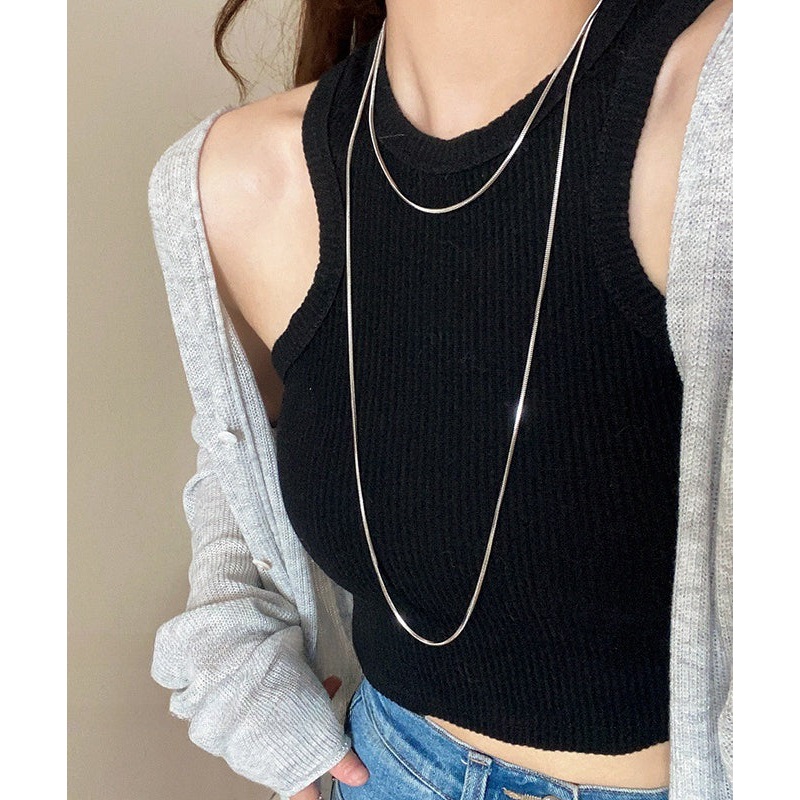 Unique Silk Stainless Steel Double Layer Necklace