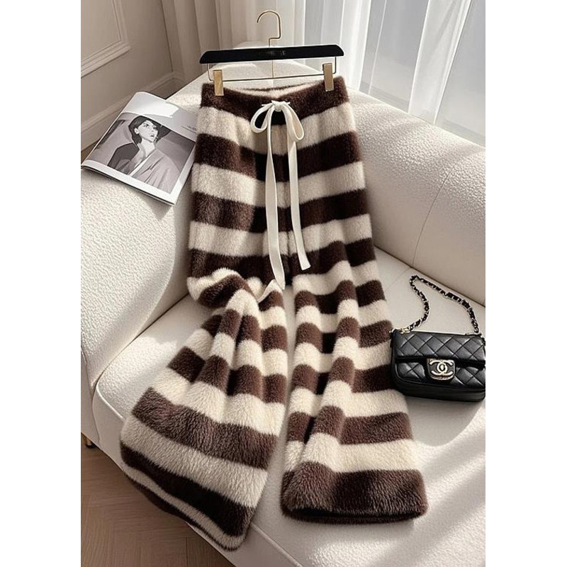 Art Coffee Coffee Pockets Drawstring Fluffy Pants Spring