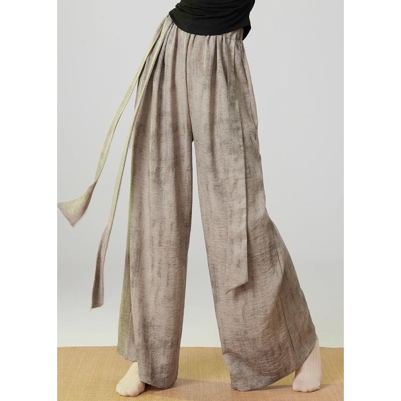 Art Khaki Oversized Tie Dye Linen Pants Trousers Spring