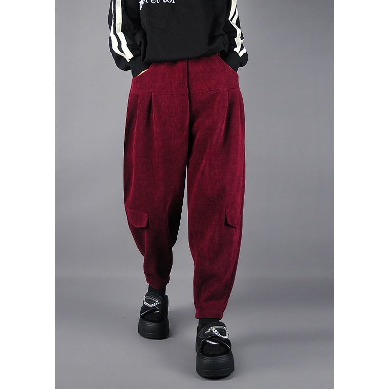 Beautiful Mulberry Oversized Pockets Corduroy Pants Spring