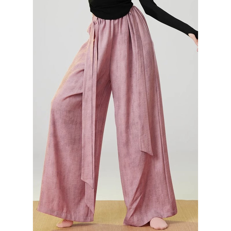 Bohemian Pink Oversized Tie Dye Linen Pants Spring