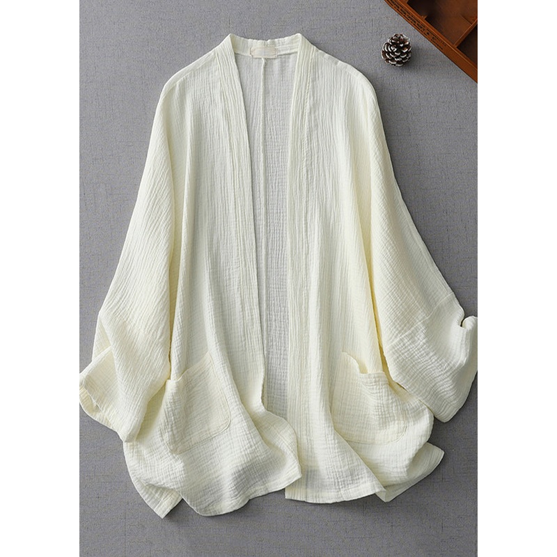 Modern Milk White Oversized Cotton Cardigan Spring