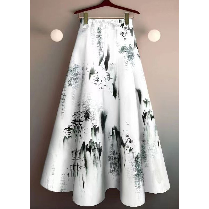 Boho Print High Waist Cotton Skirt Summer
