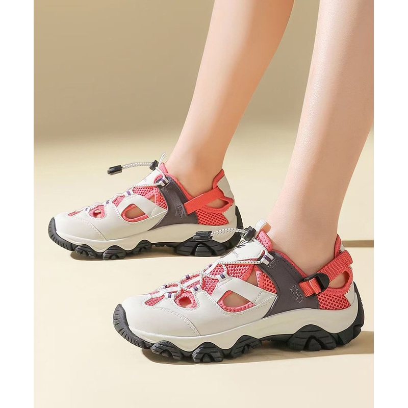 Casual Red Platform Sandals Hollow Out Breathable Mesh
