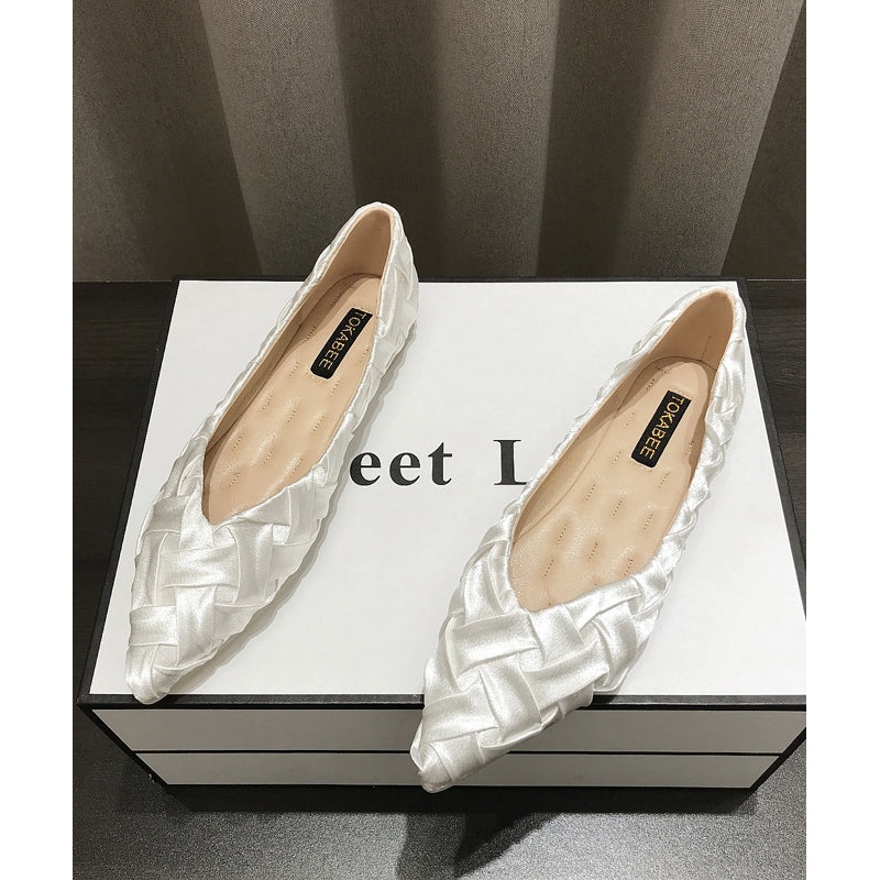 Women Soft Comfy Apricot Flat Shoes Pointed Toe