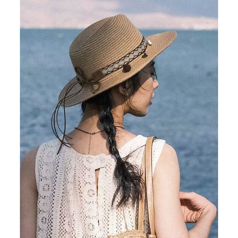 Bohemian Style Holiday Straw Woven Beach Cowboy Hat