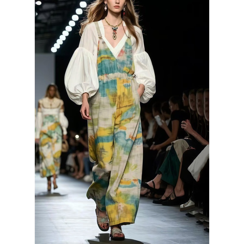 Organic Oversized Tie Dye Cotton Overalls Jumpsuit Summer