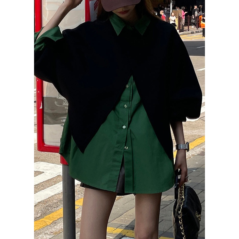 Women Button Coats And Shirts Two Piece Set Spring