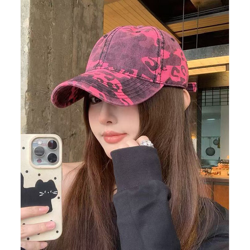 2025 New Versatile Rose Leopard Print Baseball Cap Hat
