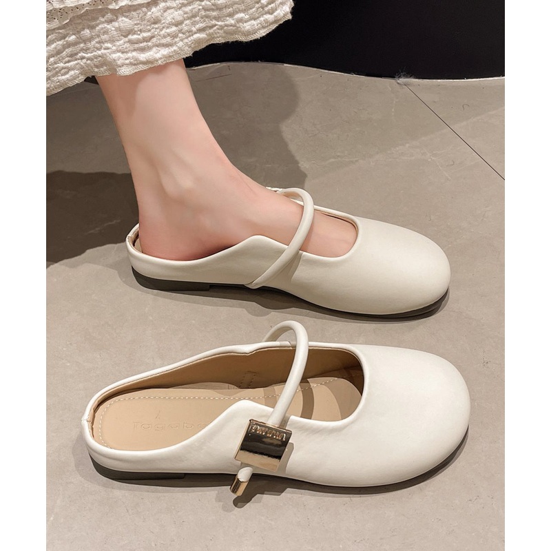 Casual Comfy Splicing Beige Faux Leather Slide Sandals