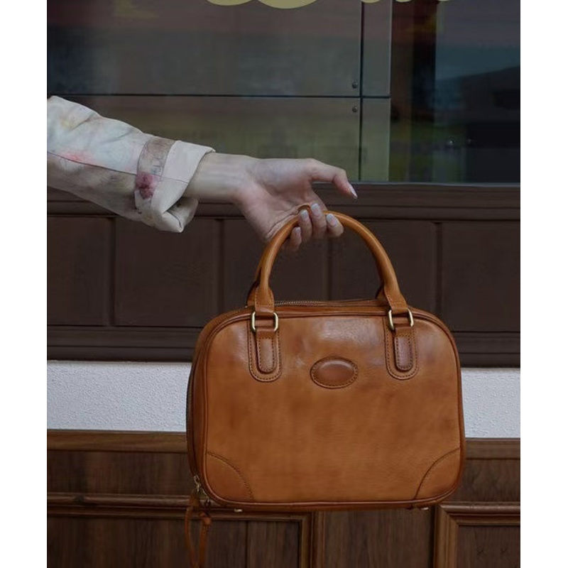 Chic Brown Solid Durable Leather Doctor Bag