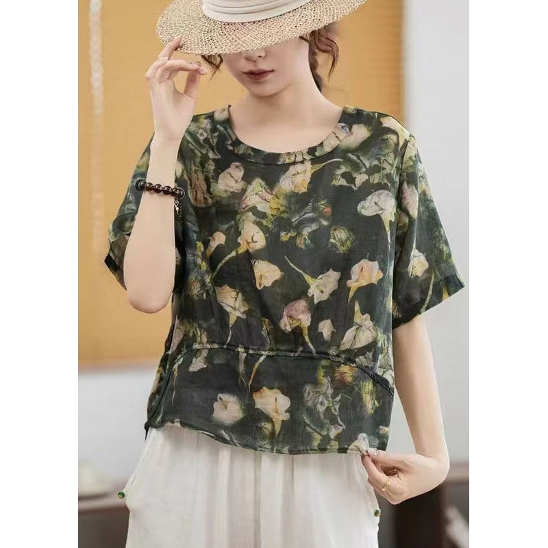 Women Oversized Patchwork Linen Shirts Summer