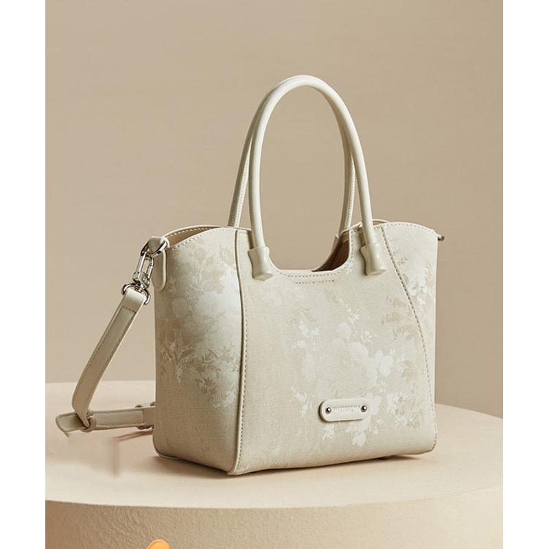 2025 New Fashion Apricot Print Large Capacity Tote Bag
