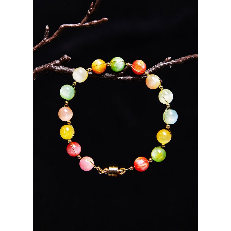 Beautiful Multicolour Jade Fine Bracelet