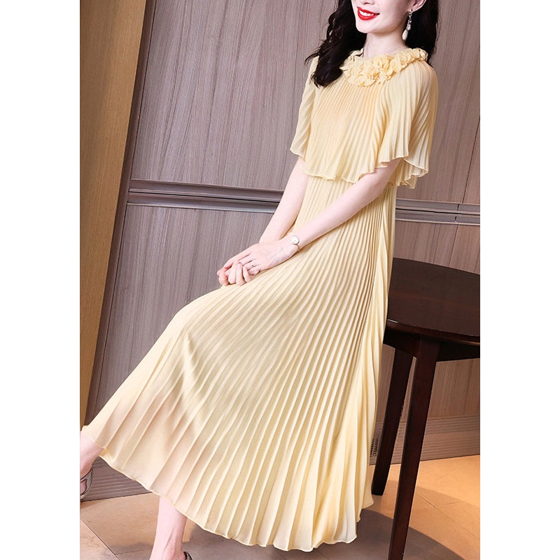 2025 New Apricot Floral False Two Pieces Set Dresses Summer