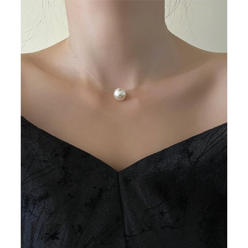 Brief Gold Copper Overgild Pearl Pendant Necklace