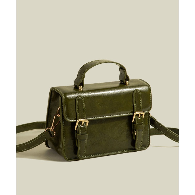 Chic Green Solid Durable Faux Leather Micro Bag